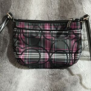 Coach Poppy Multicolor Tartan Plaid  Shoulder Bag.